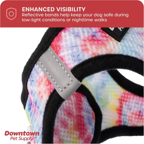 Vista 53 de Downtown Pet Supply Arnés para perro Step-in – Sin tirones, malla acolchada ajustable con ribete reflectante, correa de hebilla segura – Arnés