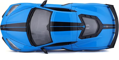 Vista 8 de Maisto 1:18 Edición Especial 2020 Chev Corvette Stingray Z51 (ala ala) Azul