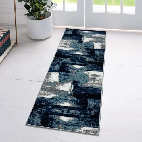 Vista 17 de Luxe Weavers - Alfombra abstracta, Lagos Collection 7558, color azul claro
