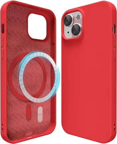 Vista 112 de oakxco Funda de silicona para iPhone 12 Pro Max, magnética, compatible con carga inalámbrica Magsafe, cubierta protectora de goma suave y delgada