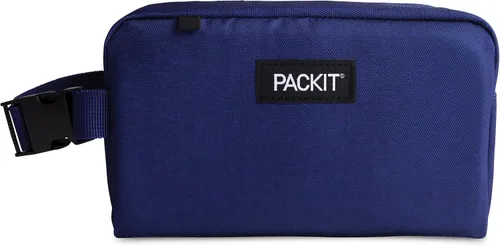 Vista 10 de PackIt Caja de aperitivos congelable, color negro, fabricada con tecnología EcoFreeze, plegable, reutilizable, cierre de cremallera con asa