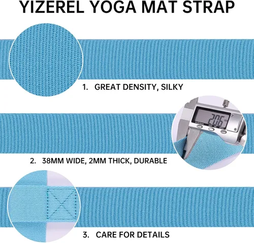 Vista 2 de Paquete de 2 correas para esterilla de yoga para llevar, soporte para esterilla de yoga, arnés ajustable para esterilla de yoga