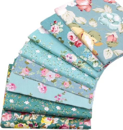 Vista 7 de Green Fat Quarters - Paquetes de tela de edredón precortado, 18 x 22 pulgadas (floral verde)
