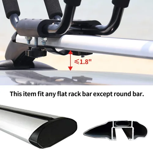 Vista 4 de XCAR Soporte Universal para Techo de 2 Pares para Kayak, Tabla de Surf, Canoa, SUP, Tabla de Paddleboard, Tabla de Esquí - Portaequipajes