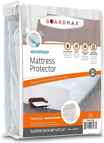 Vista 36 de Guardmax Protector de colchón de punto de punto tamaño individual XL, funda de colchón impermeable y a prueba de ácaros con bolsillos elásticos
