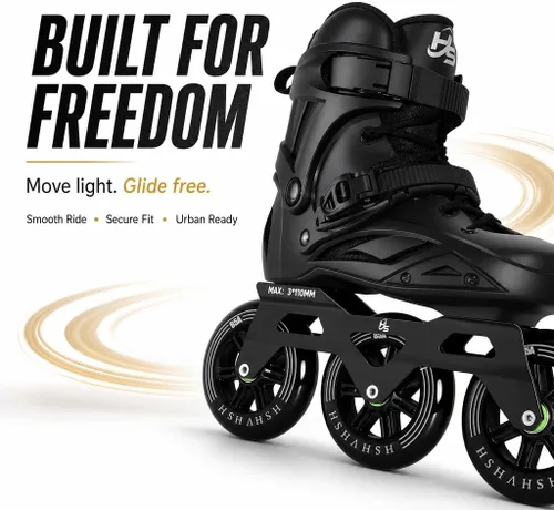 Vista 7 de Patines en línea de 3 ruedas para mujeres y hombres, patines de alto rendimiento con ruedas de 4.331 in, patines de velocidad profesionales en línea