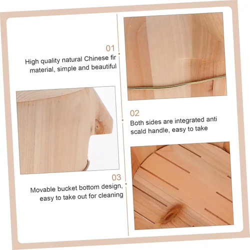 Vista 8 de 1 Unidades Arroz Cocina Gadget Cubo de Madera Cubo de Arroz para Cocina Cubo al Vapor Creativo Cubo de Arroz al Vapor Cubo de Cocina de Madera