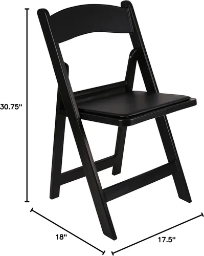 Vista 2 de BTEXPERT Silla plegable de resina con asiento acolchado de vinilo para interiores y exteriores, ligera, set para eventos en el hogar, fiestas