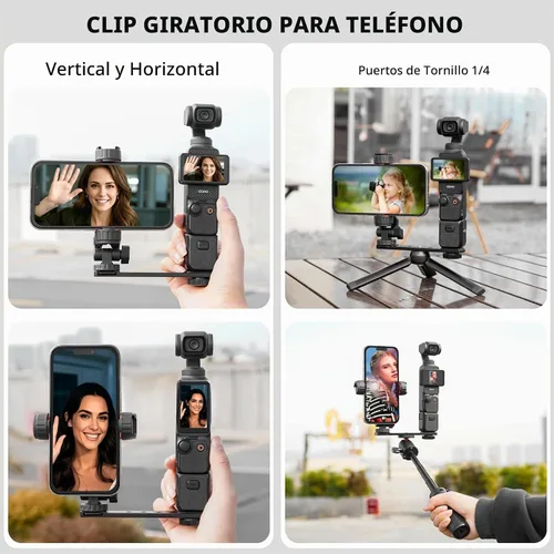 Vista 6 de BRDRC Kit de 22 accesorios en 1 de bolsillo, incluyendo estuche duro, soporte de succión para automóvil, trípode, base magnética, base