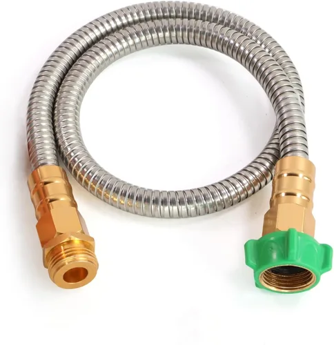 Vista 12 de Manguera de Jardín Corta de Metal de 1 Pie - Manguera de Agua Flexible de Acero Inoxidable Conector - Manguera Pequeña Liviana con Conexiones