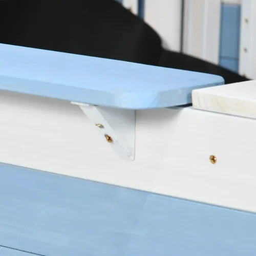 Vista 8 de Outsunny Caja de arena para niños con toldo, cajas de arena de madera con banco para patio trasero, pozo de arena para niños pequeños, 83 x 43