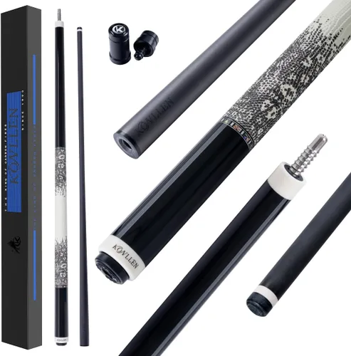 Vista 10 de KONLLEN 2.0 Carbon Fiber Pool Cue, Low Deflection Shaft Pro taper cue with 11.8mm or 12.5mm tip, ebony inlay design and adjustable weight system