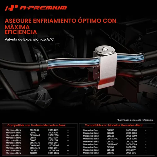 Vista 2 de A-Premium Válvula de expansión de CA compatible con Dodge y Mercedes-Benz