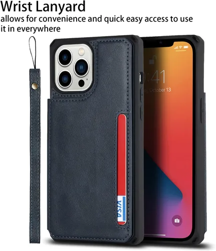 Vista 6 de Cavor Funda para iPhone 11 Pro Max con tarjetero, funda tipo cartera con tarjetero y tarjetero para iPhone 11ProMax, funda de piel sintética