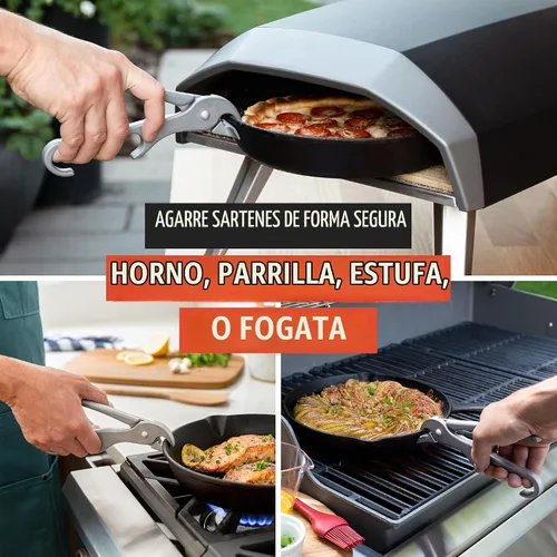 Vista 4 de Chef Pomodoro Pinza para bandeja de pizza resistente, alicates para bandeja