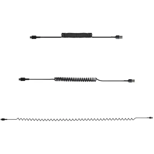 Vista 4 de StarTech Cable USB-A a USB-C en espiral de 3.3 pies, negro, 3A, USB 2.0 Carga y sincronización, chaqueta TPE, macho a hombre, fibra de aramida