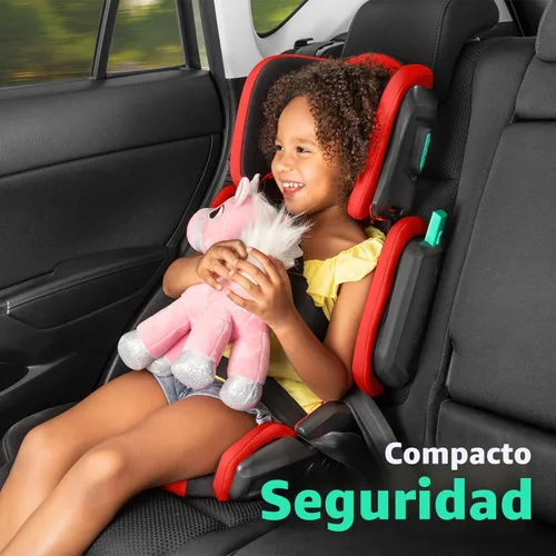 Vista 5 de hifold asiento elevador para automóvil con respaldo alto y plegado (Racing Red)