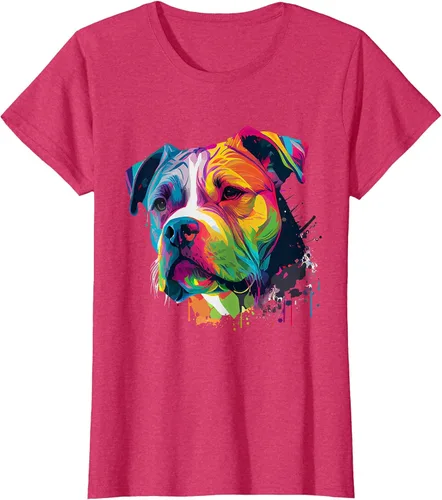 Vista 37 de Colorful American Bulldog American Bully Men Women T-Shirt Asphalt Grey
