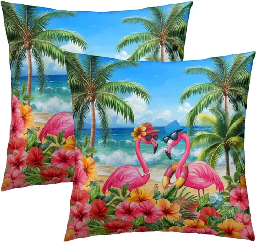 Vista 53 de Giwawa Juego de 2 fundas de almohada de calabaza otoñal de 16 x 16 pulgadas, fundas de cojín de algodón de madera de girasol para sofá, patio