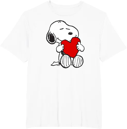 Vista 9 de Peanuts Camiseta de San Valentín Snoopy Hugging Heart, Negro