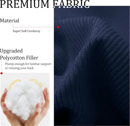 Vista 5 de Cojín triangular Vercart para cama y sofá en forma de cuña, para apoyar la espalda, para leer, soporte lumbar, con funda removible.