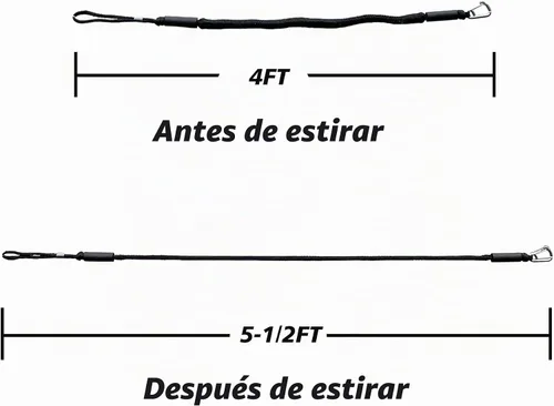 Vista 5 de Líneas de muelle elásticas para barcos de 4 pies, cuerda de ancla elástica resistente con ganchos, líneas de muelle seguras, amarres para jet ski