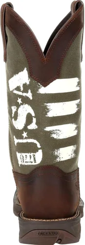 Vista 4 de Durango Botas occidentales con estampado verde militar, Marrón y verde militar.