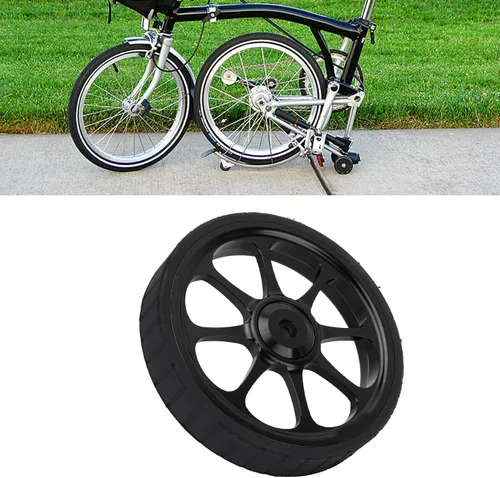 Vista 7 de VGEBY Bicicleta plegable Easy Wheel, aleación de aluminio 3.228 in rodamiento ensanchado rueda fácil para Brompton 3sixty bicicleta plegable (negro)