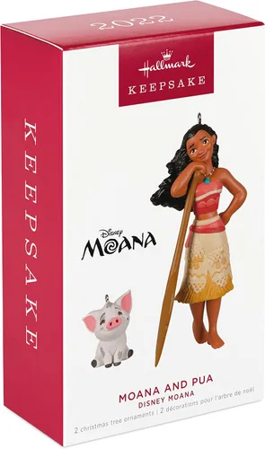 Vista 3 de Hallmark Keepsake Adorno de Navidad 2022, Disney Moana y Pua, juego de 2