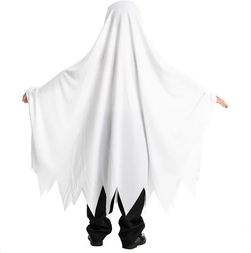 Vista 3 de Spooktacular Creations Disfraz de fantasma para niños con cesta de calabaza, disfraz de Halloween aterrador para niños, disfraz de fantasma