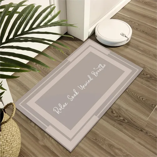 Vista 7 de Giwawa Alfombra de baño color beige, antideslizante, lavable, absorbe el agua, de secado rápido, para relajarse, relajarse, respirar, para baño
