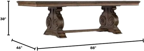 Vista 3 de Hooker Furniture Rhapsody - Mesa de comedor rectangular de 88 pulgadas en nogal rústico