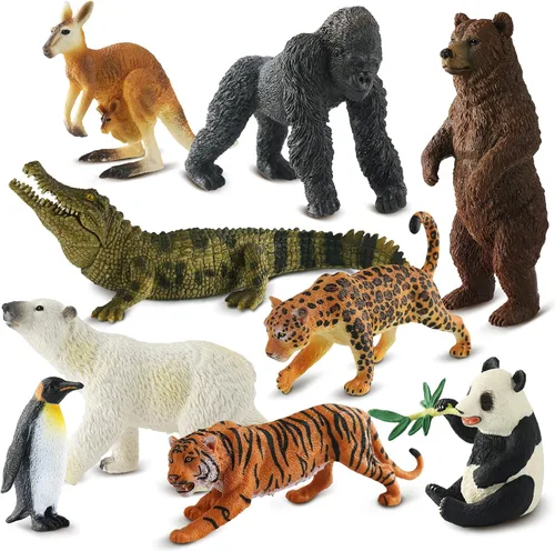Vista 9 de Zippytots 6 piezas figuras de animales de safari para niños de 3-5 años figuras realistas de animales de selva de plástico vida silvestre africana