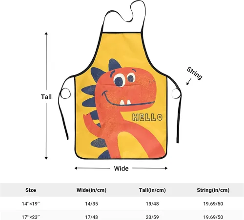Vista 3 de Cute Kids Aprons for Cooking Painting Baking, Waterproof Toddler Aprons with Pockets, Art Smock for Boys Girls