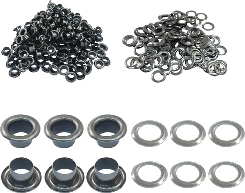 Vista 14 de ZOCCVI Kit de ojales y arandelas de metal, 0.197 in, 200 juegos, bronce