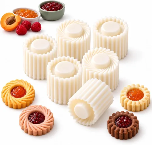 Vista 9 de Prensa de molde Mooncake 2 en 1, moldeador de galletas y pastelería ABS de 4 pzas
