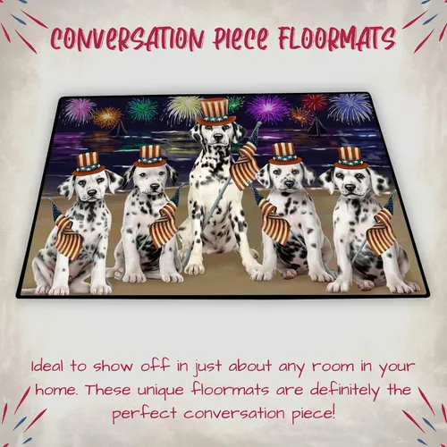 Vista 4 de Doggie of the Day Dalmatian Dogs Floor Mat - 4th of July Independence Day - Best Dog Doormat - Protector Decor - Unique Portrait Art - Premium