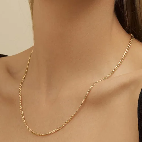 Vista 3 de Barzel Collar de cadena de oro chapado en oro de 18 quilates eslabones cubanos de 0079in 0118in 0157in 0197in para mujeres u hombres fabricado