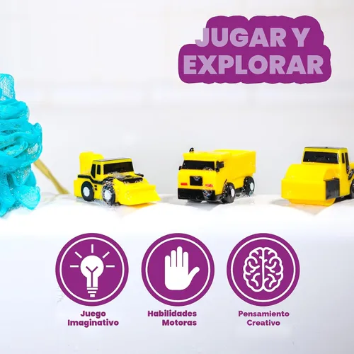 Vista 7 de Tub Works® Construction™ Trucks - Juguetes de baño sin moho, paquete de 6 Diseño de juguetes de baño sellados y sin agujeros que mantiene