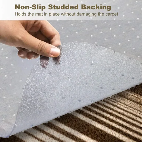 Vista 3 de Kuyal Alfombrilla para silla de oficina para alfombras, transparente gruesa y resistente de alta calidad, tapetes de suelo para pisos alfombrados
