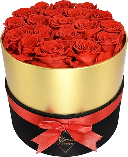 Vista 15 de GLAMOUR BOUTIQUE Rosas eternas preservadas en una caja, flores para siempre, rosa para siempre en una caja para esposa o ella, regalo de flores Azul