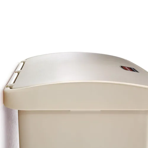 Vista 3 de Rubbermaid Commercial Products - Bote de basura STREAMLINE con pedal frontal/paso de plástico/basura/contenedor de 4 galones, color beige