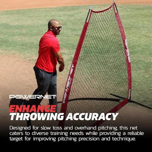 Vista 4 de PowerNet Baseball Training Equipment Baseball Net, Portable Softball Batting Practice Pitching Screen, 7-FT I-Screen or A-Frame Pitching Net
