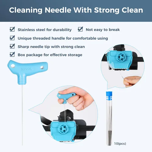 Vista 2 de Kit de herramientas de impresora 3D Sovol, 17 piezas de accesorios para impresora 3D con herramienta de limpieza de boquilla extrusora de tamaño L