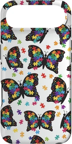 Vista 27 de Funda con patrón de rompecabezas de mariposa para iPhone 17