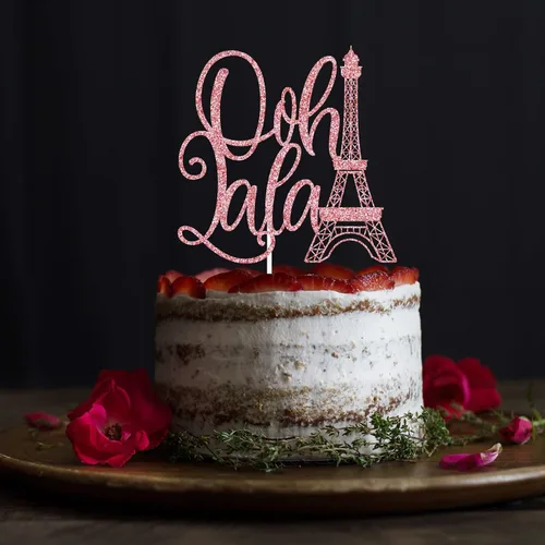 Vista 7 de Ooh LaLa - Decoración para tartas con purpurina rosa de doble cara