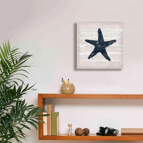 Vista 8 de Epic Graffiti 'Driftwood Coast V Blue' por Sue Schlabach, lienzo giclée para pared, 12 x 12 pulgadas