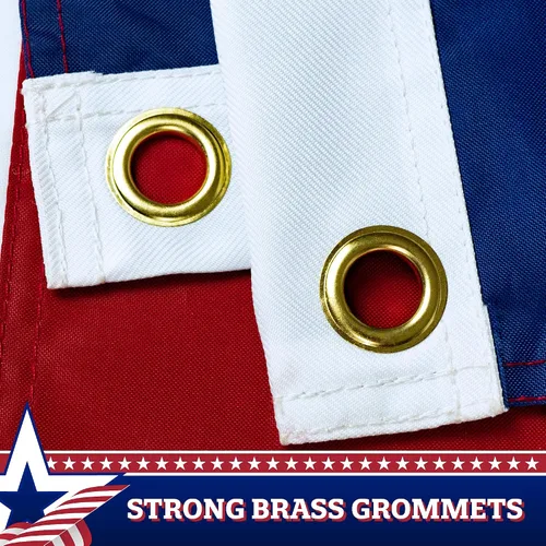 Vista 2 de G128 Paquete de 10: Banderines patrióticos estadounidenses y bandera desplegable de Betsy Ross, 13 estrellas bordadas en patrón circular con 5 rayas
