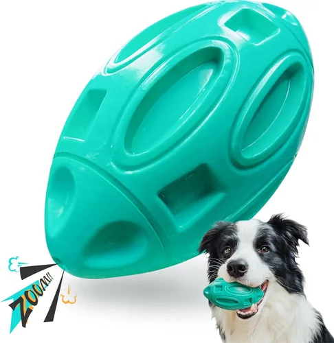 Vista 9 de EASTBLUE Juguetes para perros con sonido para masticadores agresivos: Bola de goma para cachorros con chirriador, juguete para mascotas casi