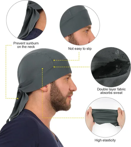 Vista 4 de MELASA Cooling Do Rags - Forro para casco de calavera, bandanas para hombres, correr, ciclismo, motocicleta